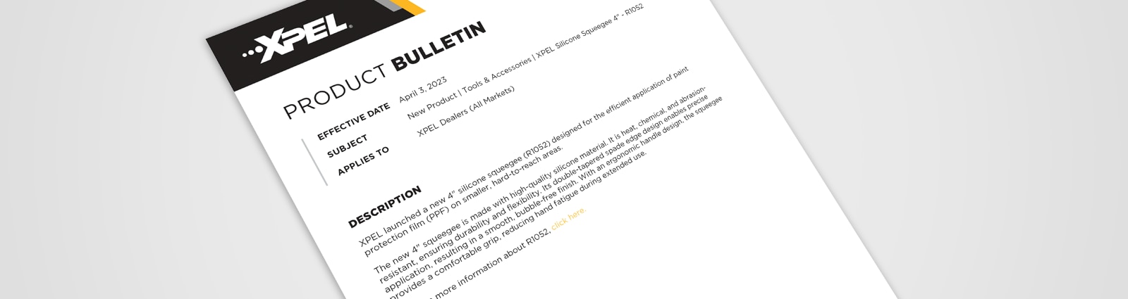 XPEL Product Bulletins